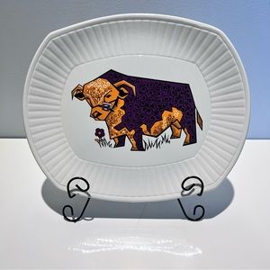 1970s Beefeater Bull Steak Plates English Ironstone Pottery Staffordshire